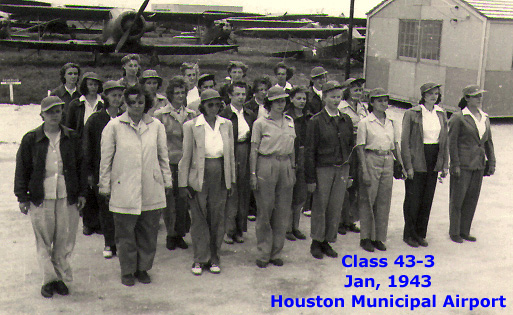 Class 43-3 at the start of WASP training in January 1943. Photo by Lois Hailey.